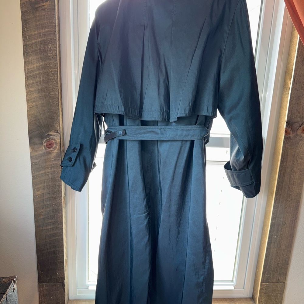 Black Trench Coat with Long Sleeves and Matching Belt